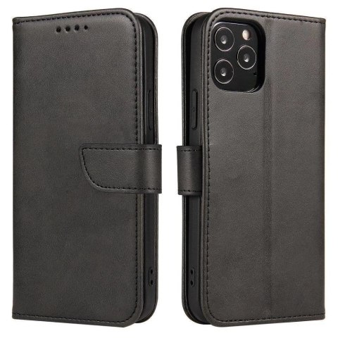 Magnet Case elegancki futerał etui pokrowiec z klapką i funkcją podstawki Xiaomi 12/12X czarny
