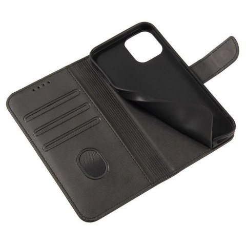 Magnet Case elegancki futerał etui pokrowiec z klapką i funkcją podstawki Xiaomi 12/12X czarny