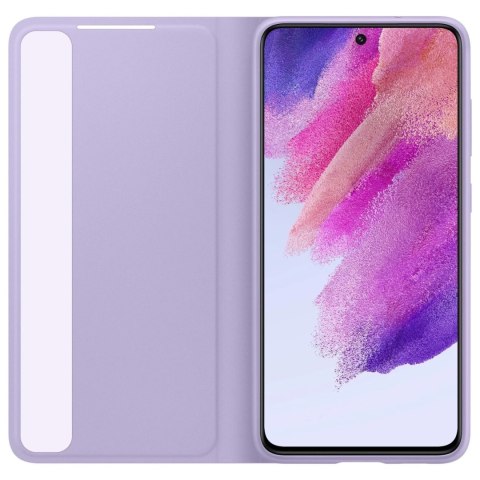 Samsung Smart Clear View Cover futerał antybakteryjne etui z inteligentną klapką Samsung Galaxy S21 FE lawendowy (EF-ZG990CVE)