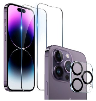 2x Szkło hartowane na ekran + szkło na obiektyw Supreme Set do Apple iPhone 14 Pro Clear