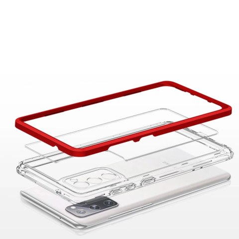 Clear 3in1 etui do Samsung Galaxy S20 FE 5G żelowy pokrowiec z ramką czerwony