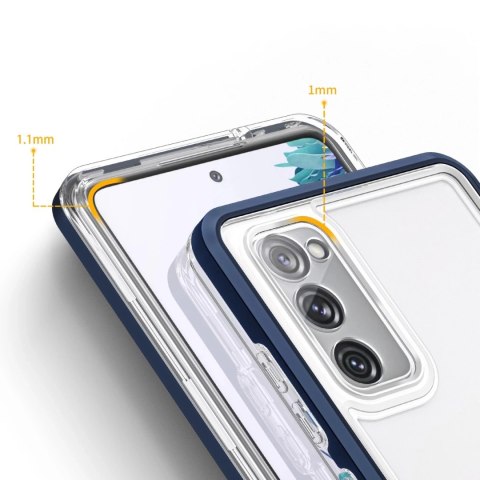Clear 3in1 etui do Samsung Galaxy S20 FE 5G żelowy pokrowiec z ramką niebieski
