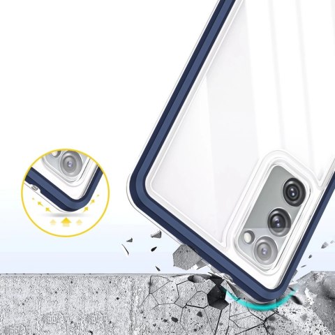 Clear 3in1 etui do Samsung Galaxy S20 FE 5G żelowy pokrowiec z ramką niebieski