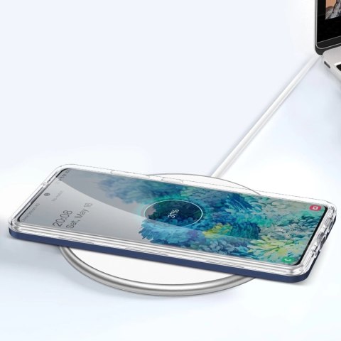 Clear 3in1 etui do Samsung Galaxy S20 FE 5G żelowy pokrowiec z ramką niebieski