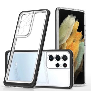 Clear 3in1 etui do Samsung Galaxy S22 Ultra żelowy pokrowiec z ramką czarny