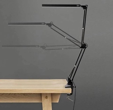 Lampka biurkowa LED 2w1 szkolna na biurko dla dzieci kreślarska do biura czarna