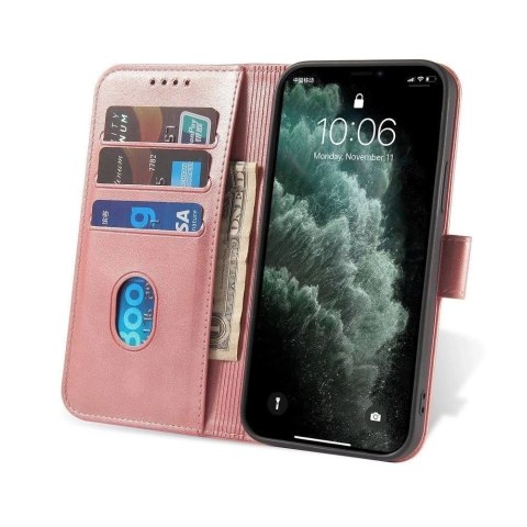 Magnet Case elegancki futerał etui pokrowiec z klapką i funkcją podstawki Samsung Galaxy A33 5G różowy