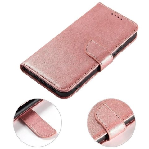 Magnet Case elegancki futerał etui pokrowiec z klapką i funkcją podstawki Samsung Galaxy A33 5G różowy