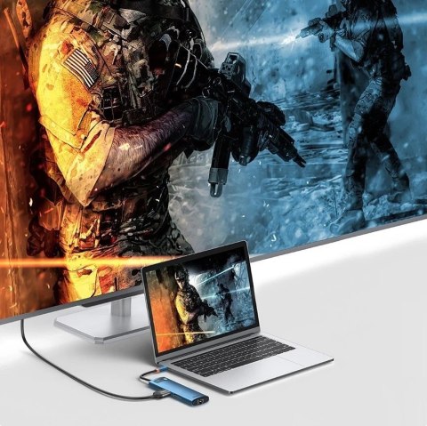 Baseus Metal Gleam 8w1 wielofunkcyjny HUB USB Typ C - USB Typ C Power Delivery 100W / HDMI 4K 30Hz / czytnik kart SD i microSD /