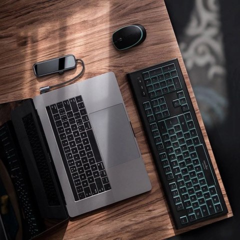 Baseus adapter przejściówka HUB USB Typ C na 4x USB 3.0 / USB Typ C PD do MacBook / PC szary (CAHUB-EZ0G)