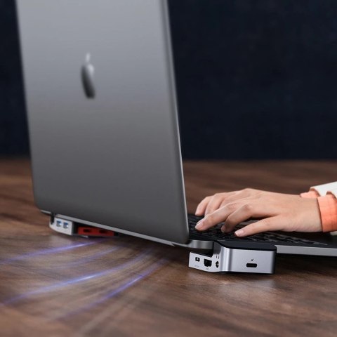 Baseus podstawka wielofunkcyjny HUB USB Typ C - USB 3.0 / RJ45 / 3,5 mm mini jack / HDMI / USB Typ C / Thunderbolt 3 do MacBook 