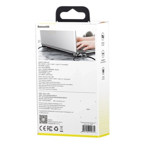 Baseus podstawka wielofunkcyjny HUB USB Typ C - USB 3.0 / RJ45 / 3,5 mm mini jack / HDMI / USB Typ C / Thunderbolt 3 do MacBook 