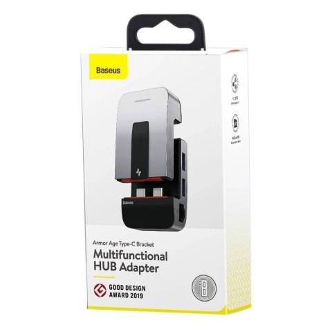 Baseus podstawka wielofunkcyjny HUB USB Typ C - USB 3.0 / RJ45 / 3,5 mm mini jack / HDMI / USB Typ C / Thunderbolt 3 do MacBook 