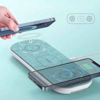 Choetech 3w1 ładowarka bezprzewodowa Qi 10W do telefonu / słuchawek AirPods 2/ Pro + kabel USB Typ C z adapterem sieciowym ziel