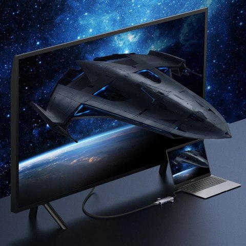 Choetech 7w1 wielofunkcyjny HUB USB Typ C - 3x USB 3.2 Gen 1 / czytnik kart SD i TF / HDMI 4K 30Hz / USB Typ C szary (HUB-M19 gr