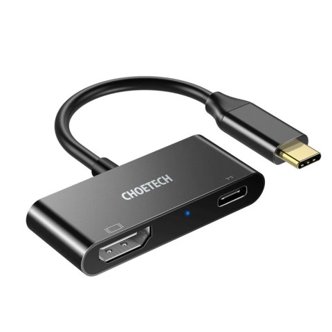 Choetech HUB-M03 przejściówka adapter USB Typ C - HDMI + USB-C Power Delivery czarny (HUB-M03)