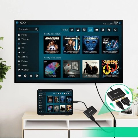 Choetech adapter przejściówka rozdzielacz ze złącza USB Typ C (męski) na HDMI (żeński) 4K 60Hz / VGA (żeński) FullHD 1080p 60Hz 