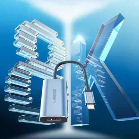 Choetech jednokierunkowy kabel adapter przejściówka z USB Typ C (meski) na HDMI (żeński) 8K 60Hz szary (HUB-H16)