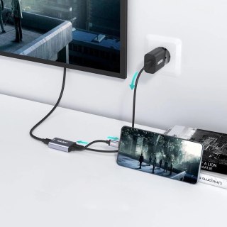 Choetech jednokierunkowy kabel przejściówka adapter z USB Typ C na mini DisplayPort 4K 60Hz szary (HUB-M06)