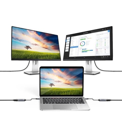 Choetech jednokierunkowy kabel przejściówka z USB Typ C (męski) do Display Port (żeński) 4K 0,2m szary (HUB-H11)