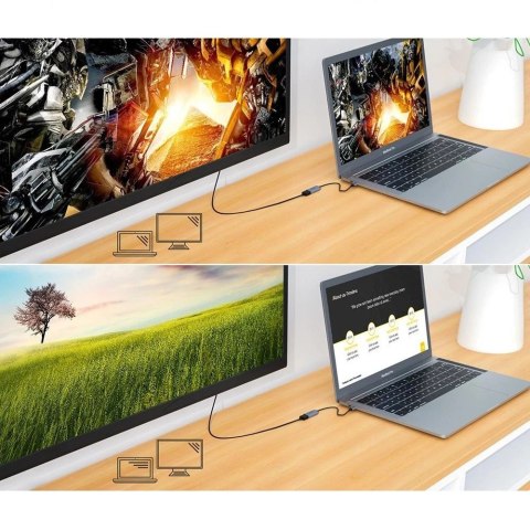 Choetech jednokierunkowy kabel przejściówka z USB Typ C (męski) do Display Port (żeński) 4K 0,2m szary (HUB-H11)