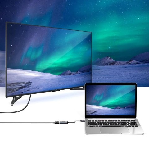 Choetech przejściówka adapter HUB USB Typ C (męski) na HDMI (żeński) 4K 60Hz szary (HUB-H10)