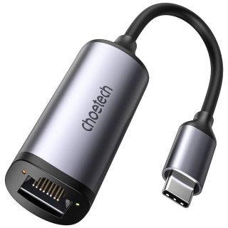 Choetech zewnętrzna karta sieciowa USB Typ C - RJ45 2,5Gbps szary (HUB-R02 gray)