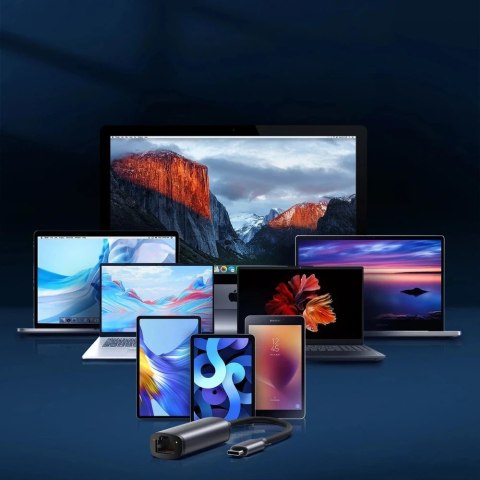 Choetech zewnętrzna karta sieciowa USB Typ C - RJ45 2,5Gbps szary (HUB-R02 gray)