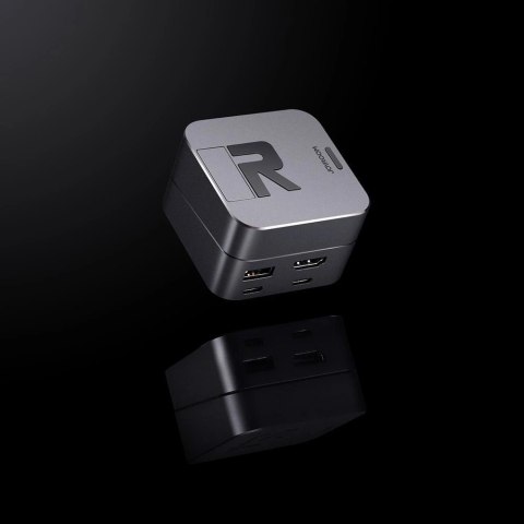 Joyroom podstawka wielofunkcyjny HUB USB Typ C - USB 3.0 / RJ45 / HDMI / USB Typ C / Thunderbolt do MacBook Pro szary (S-H121 Gr