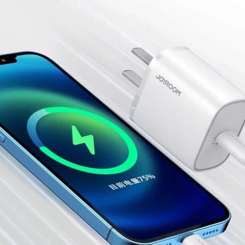 Joyroom szybka ładowarka sieciowa USB Typ C PD 20W wtyczka CN biały (L-P201)
