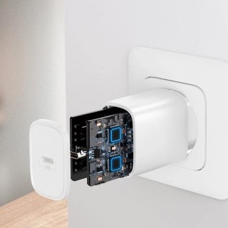 Joyroom szybka ładowarka sieciowa USB Typ C PD 20W wtyczka EU biały (L-P201)