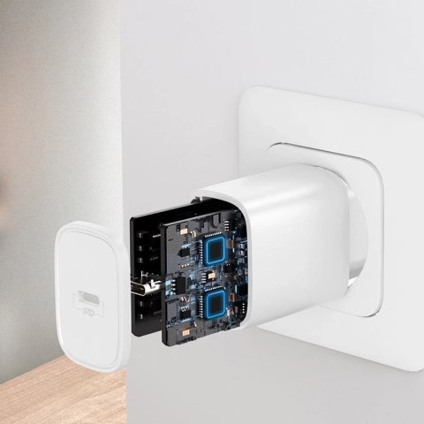 Joyroom szybka ładowarka sieciowa USB Typ C PD 20W wtyczka EU biały (L-P201)