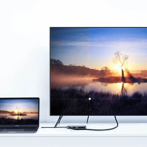 Ugreen 9w1 wielofunkcyjny HUB USB 3.2 Gen. 1 HDMI (4K@60Hz) VGA (Full HD@60Hz) Ethernet czytnik kart TF/SD PD 100W USB Typ C PD 