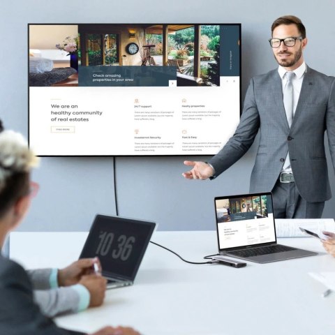 Ugreen 9w1 wielofunkcyjny HUB USB 3.2 Gen. 1 HDMI (4K@60Hz) VGA (Full HD@60Hz) Ethernet czytnik kart TF/SD PD 100W USB Typ C PD 