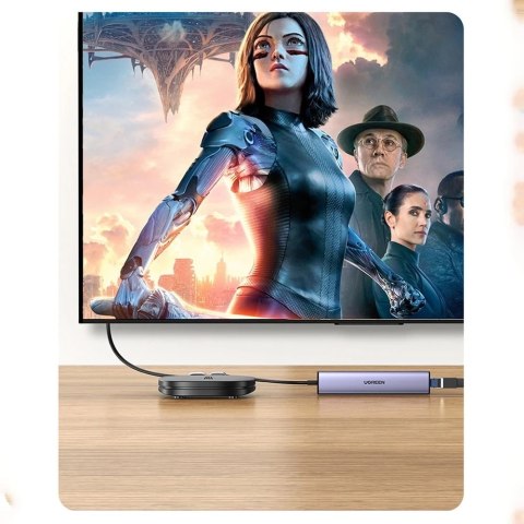 Ugreen wielofunkcyjny adapter HUB USB Typ C - 3 x USB / Ethernet RJ-45 / USB Typ C PD szary (CM475)