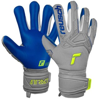 Rękawice bramkarskie Reusch Attrakt Freegel Silver Finger Support Junior szaro-niebieskie 5272230 6006