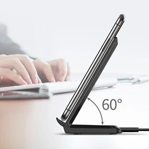 Choetech bezprzewodowa ładowarka Qi 10W stojak na telefon + kabel USB - micro USB czarny (T524-S)