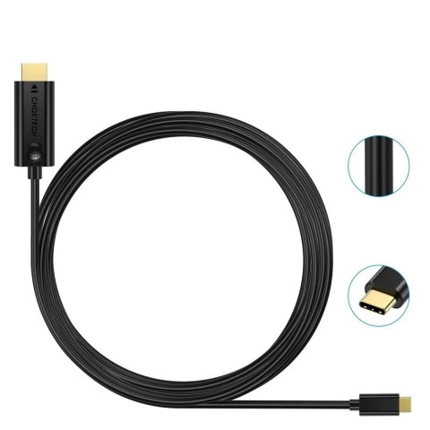 Choetech kabel przewód USB Typ C - HDMI 4K 30Hz 3m czarny (XCH-0030)