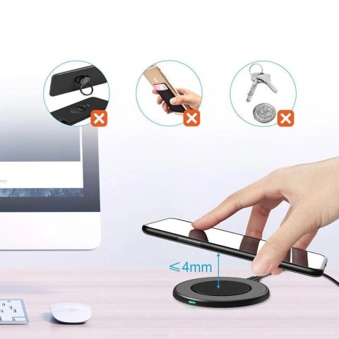 Choetech ładowarka bezprzewodowa Qi 15W do telefonu słuchawek czarny (T527-F)