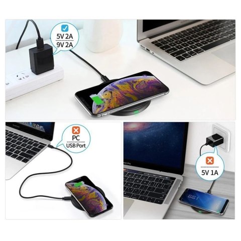 Choetech ładowarka bezprzewodowa Qi 15W do telefonu słuchawek czarny (T527-F)
