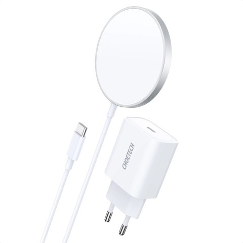 Choetech ładowarka indukcyjna MagSafe + adapter PD5005 biały (T517-F)