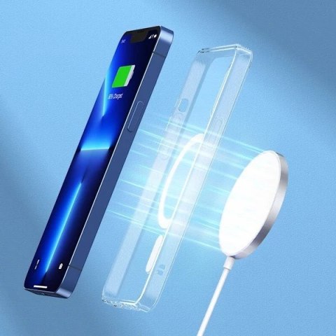 Choetech magnetyczna ładowarka bezprzewodowa Qi 15W (kompatybilna z MagSafe) biały (T517-F) + stojak uchwyt srebrny
