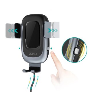 Choetech samochodowa ładowarka bezprzewodowa Qi 15W uchwyt samochodowy 3w1 na szybę deskę kratkę czarny (T542-S)