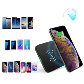 Choetech zestaw 2 x ładowarka bezprzewodowa Qi 10W do telefonu słuchawek czarny (T511-S) + 2 x kabel USB - microUSB czarny