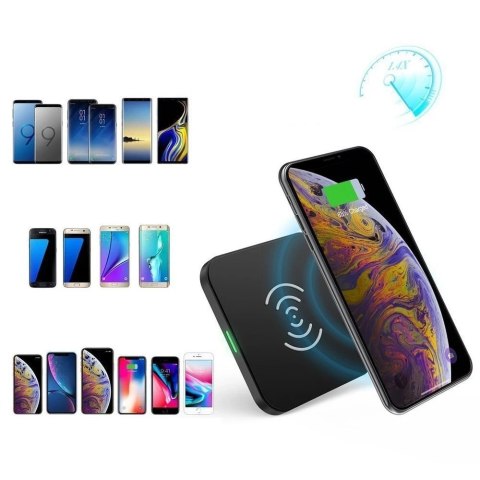 Choetech zestaw 2 x ładowarka bezprzewodowa Qi 10W do telefonu słuchawek czarny (T511-S) + 2 x kabel USB - microUSB czarny