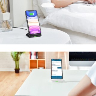 Choetech zestaw 2 x ładowarka bezprzewodowa Qi stojak podstawka 10W czarny biały (T524-S)