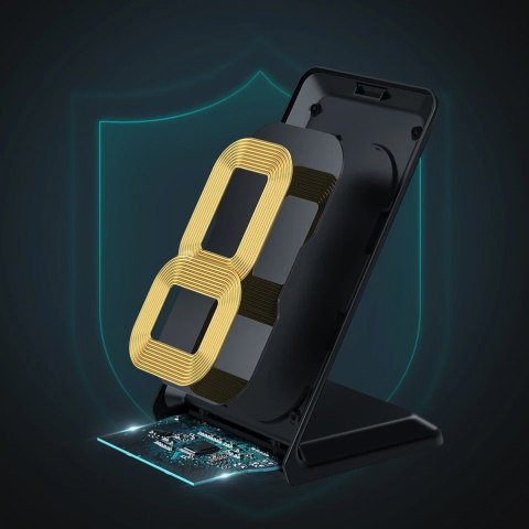 Choetech zestaw 2 x ładowarka bezprzewodowa Qi stojak podstawka 10W czarny biały (T524-S)