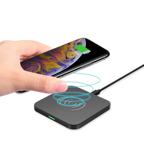 Choetech zestaw ładowarka bezprzewodowa Qi 10W do telefonu słuchawek czarny (T511-S) + Q5003 wall charger European standard whit