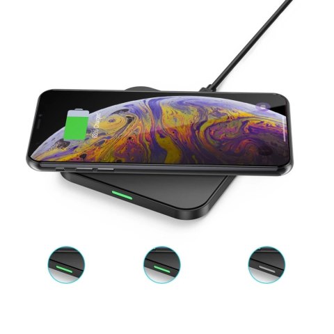 Choetech zestaw ładowarka bezprzewodowa Qi 10W do telefonu słuchawek czarny (T511-S) + Q5003 wall charger European standard whit