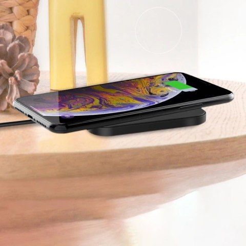 Choetech zestaw ładowarka bezprzewodowa Qi 10W do telefonu słuchawek czarny (T511-S) + Q5003 wall charger European standard whit